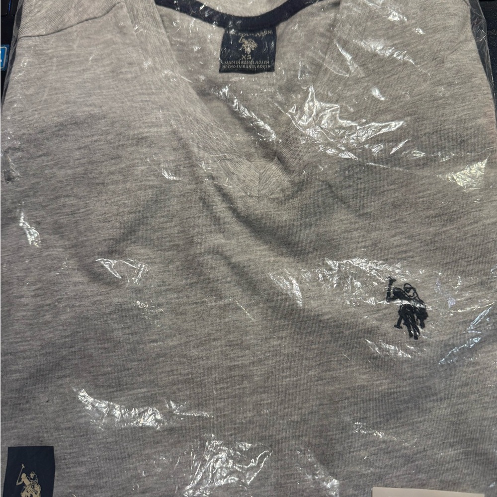 POLO Ralph Lauren Men’s V Neck Tee - Heather Gray - X-Small - XS - New